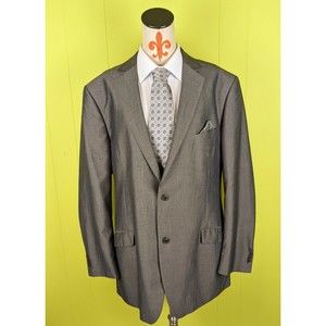 Madison Men's 48 L 2-Button Notch Blazer Dress Jacket Poly Rayon Gray/Taupe EUC